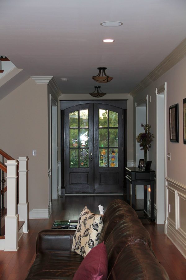 Arched top 8-foot stained double doors