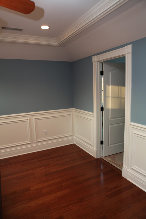 Wainscoting and chair rail in a Master bedroom