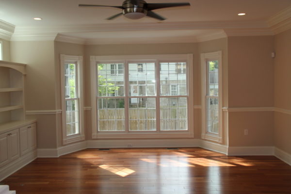 Triple Bay window with crown molding