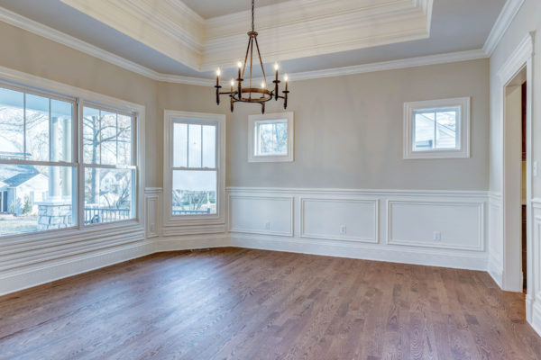 Master Bedroom with tray ceiling and moldings